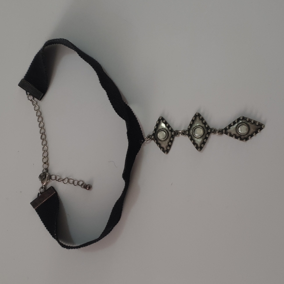 Long pendant adjustable choker boho black/grey - Picture 6 of 14